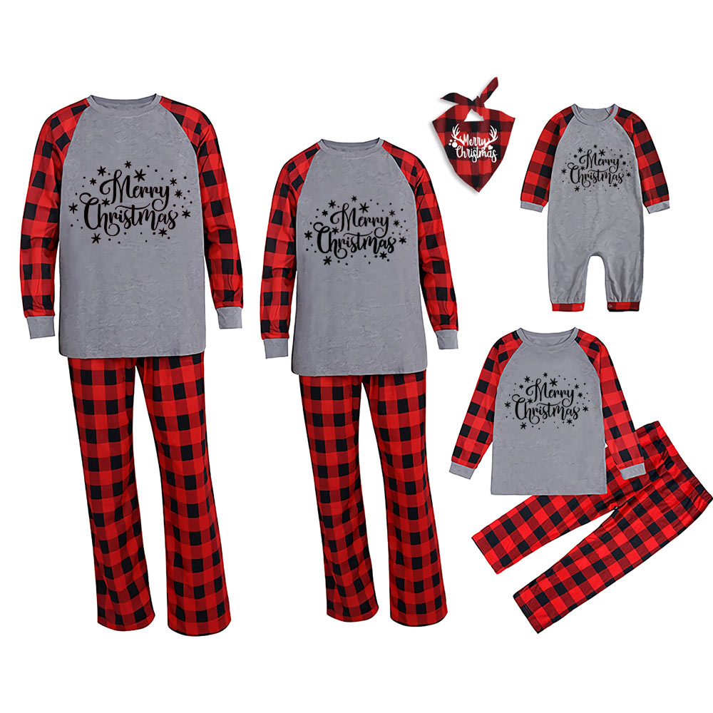 Merry Christmas Snow Print Family Christmas Pajamas