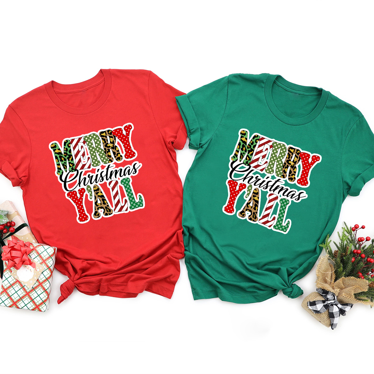 Merry Christmas Y'all Family Matching Shirt