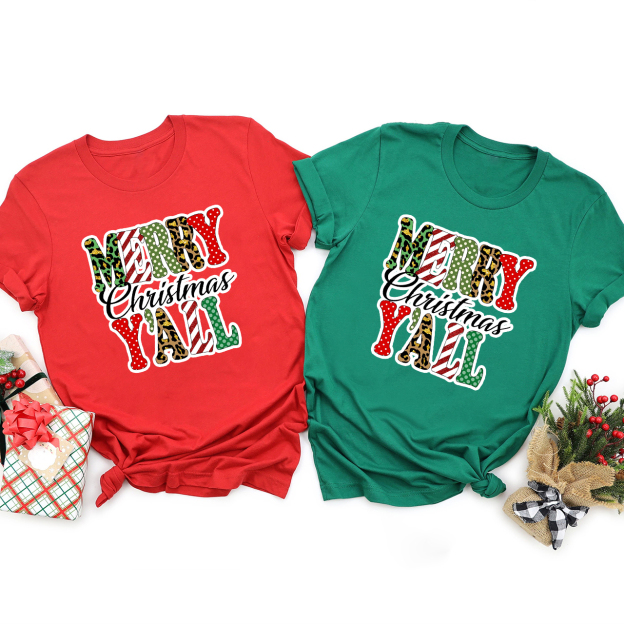 Merry Christmas Y'all Family Matching Shirt