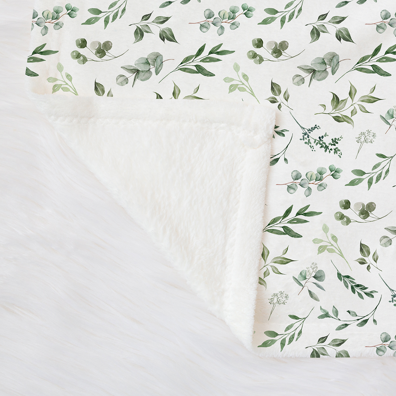 Green Leaves Baby Flannel Blanket