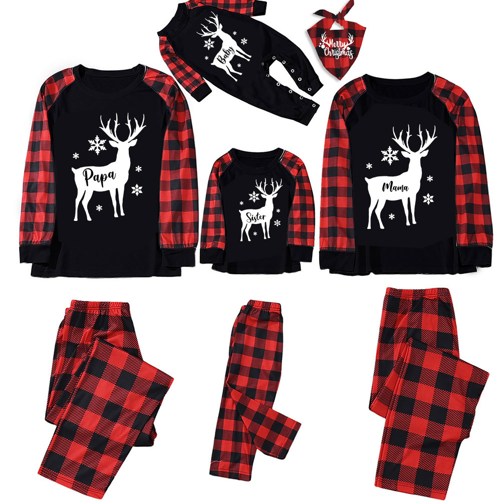 Snowflake Deer Christmas Family Matching Pajamas