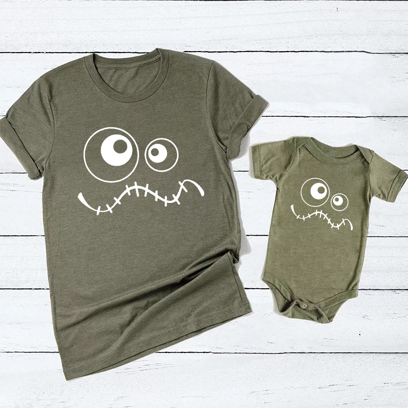 Funny Face Halloween Family Matching Shirt 
