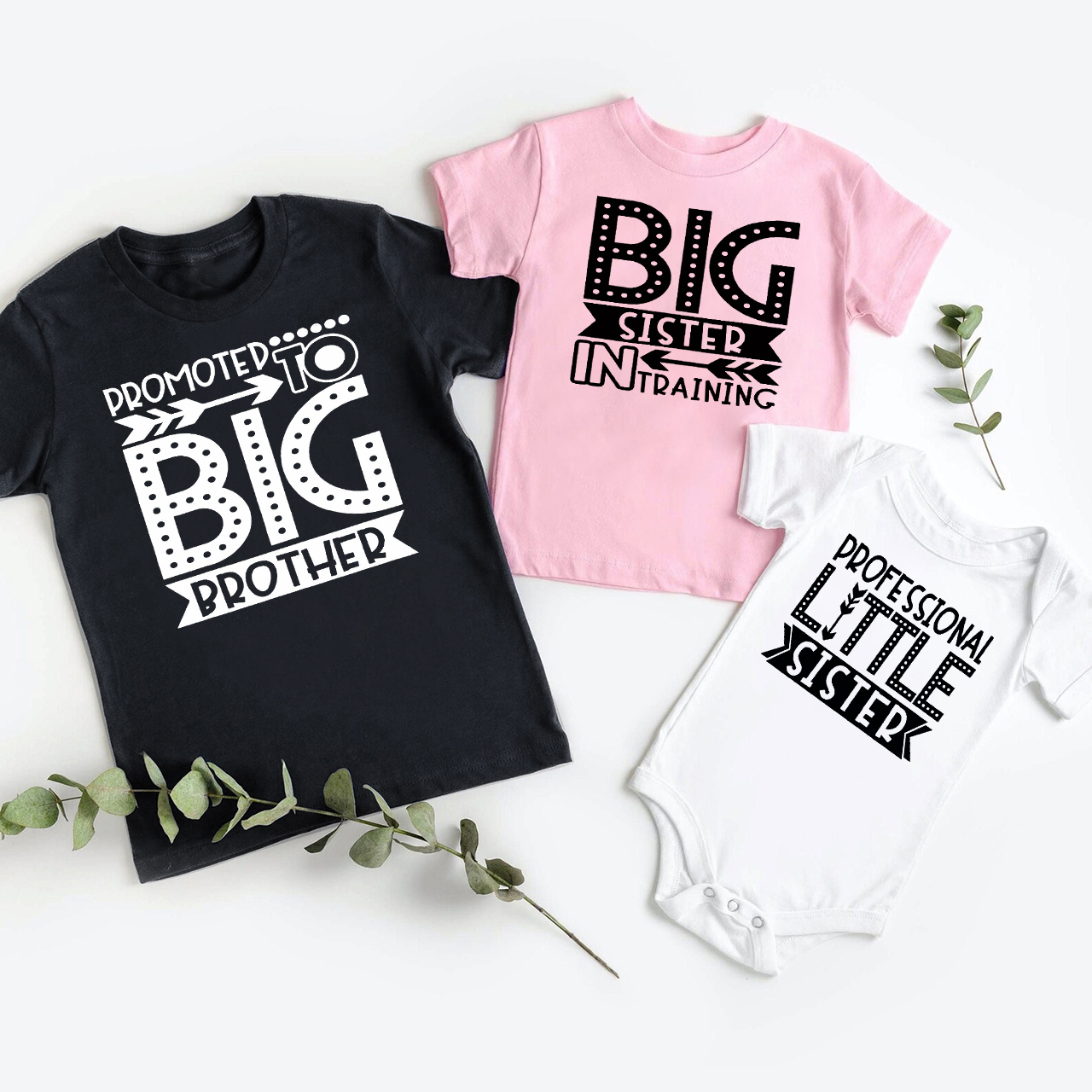 Big Sister Personalized Siblings Family Matching Shirt