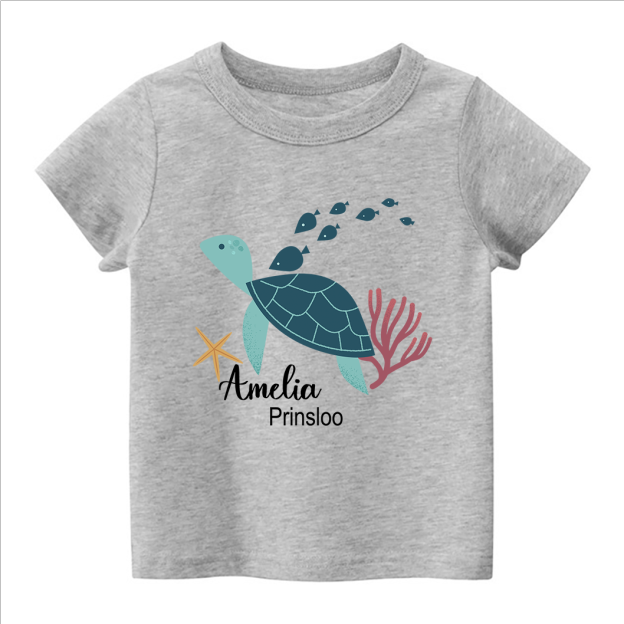 Personalized Turtle And Starfish Kids T-Shirt