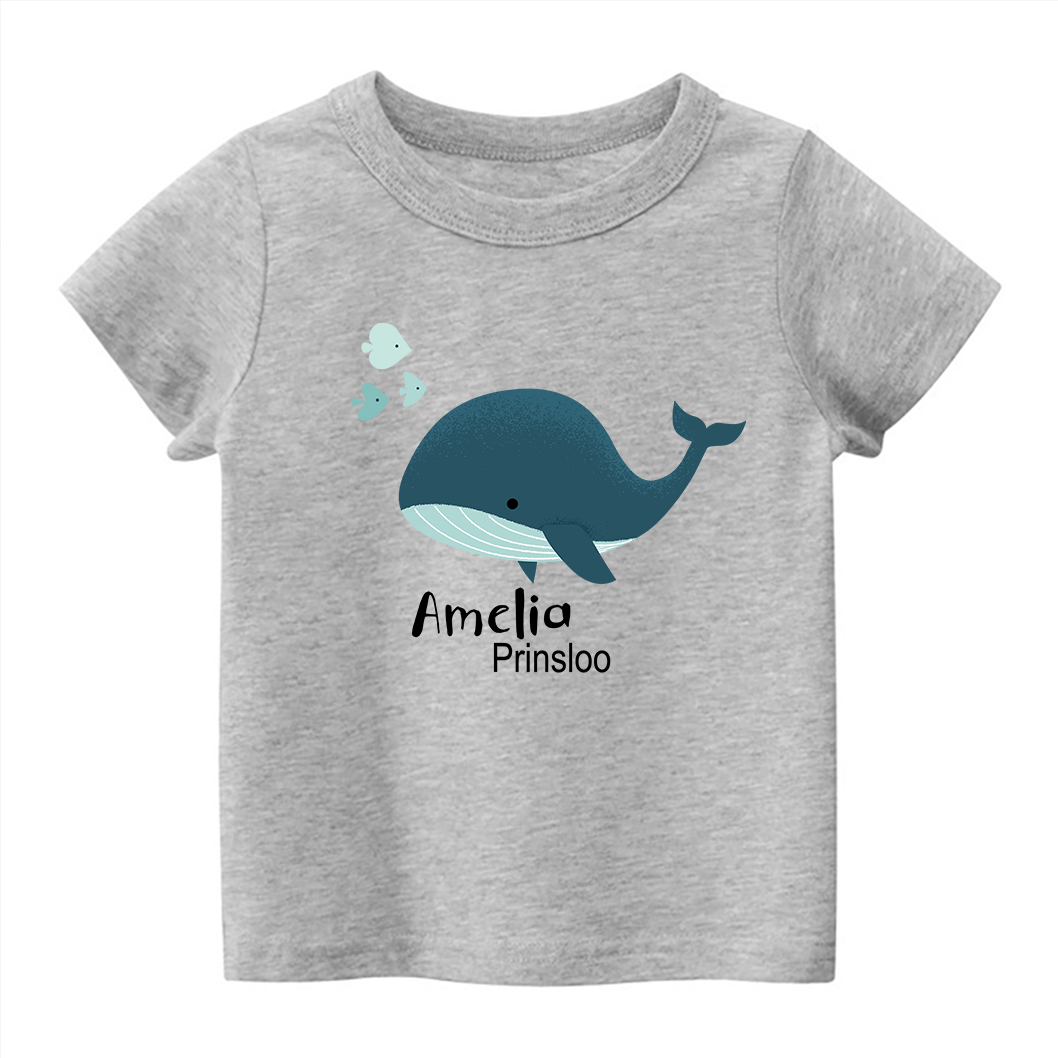 Personalized Blue Whale Kids T-Shirt