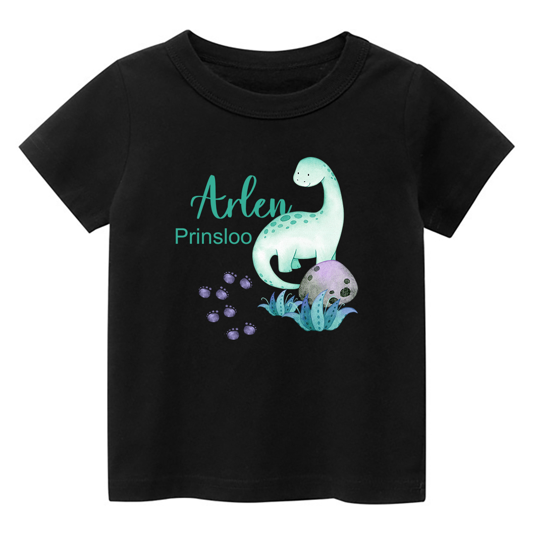 Personalized Dinosaur Footprints With Kids Name T-Shirt