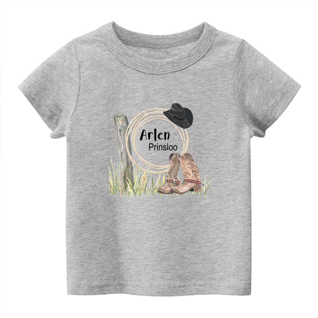 Personalized Cowboy Boys Kids T-Shirt
