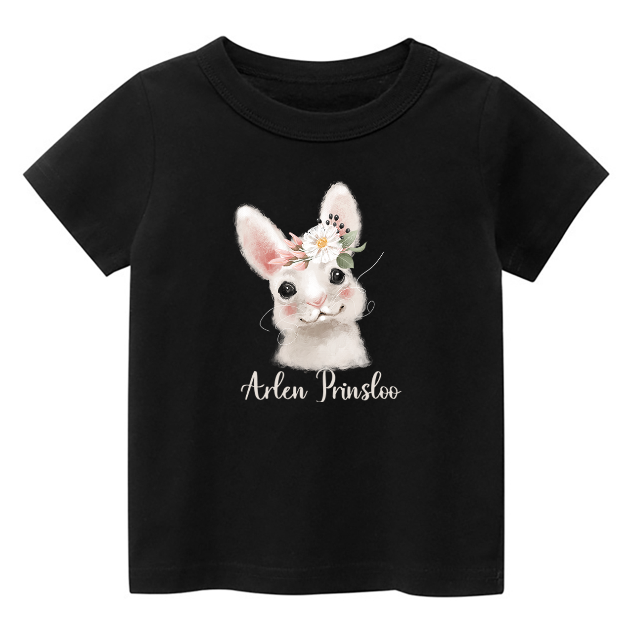 Personalized Watercolor Tilted Rabbit Shirt For Kids