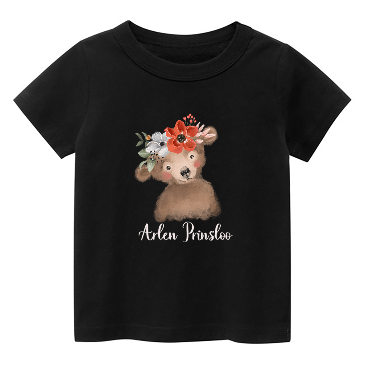 Personalized Watercolor Bear Shirt For Kids