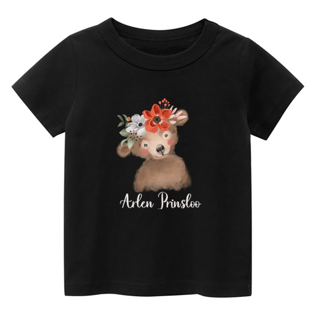 Personalized Watercolor Bear Shirt For Kids
