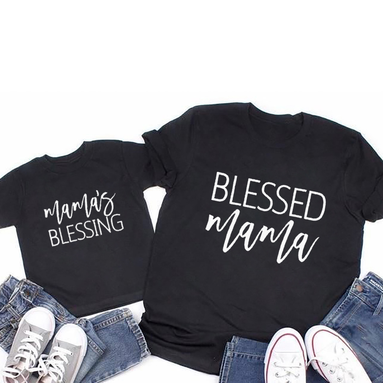 Blessed Mama or Mama's Blessing-Mother's Day MatchingTees