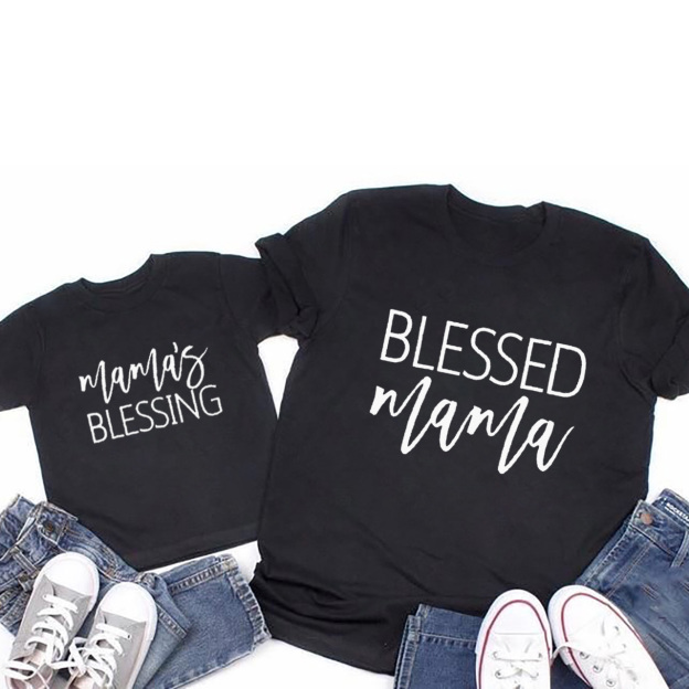 Blessed Mama or Mama's Blessing-Mother's Day MatchingTees