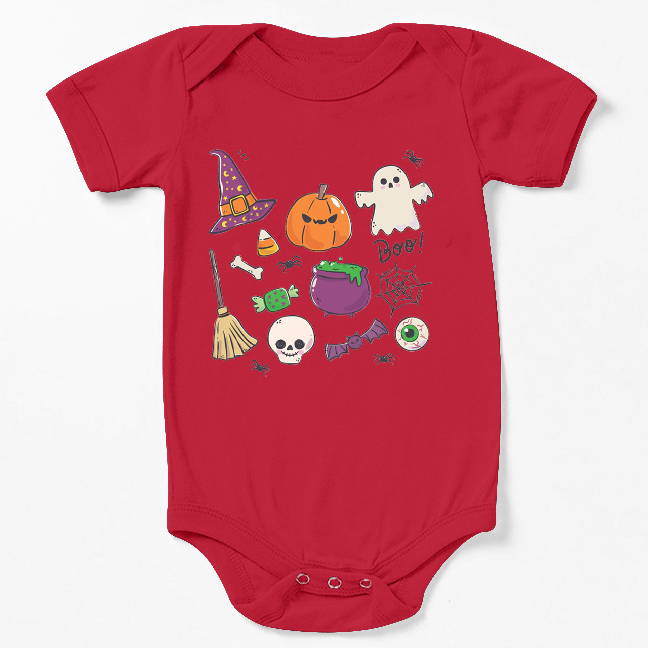 Pumpkin Witch Ghost Skull Baby Bodysuit