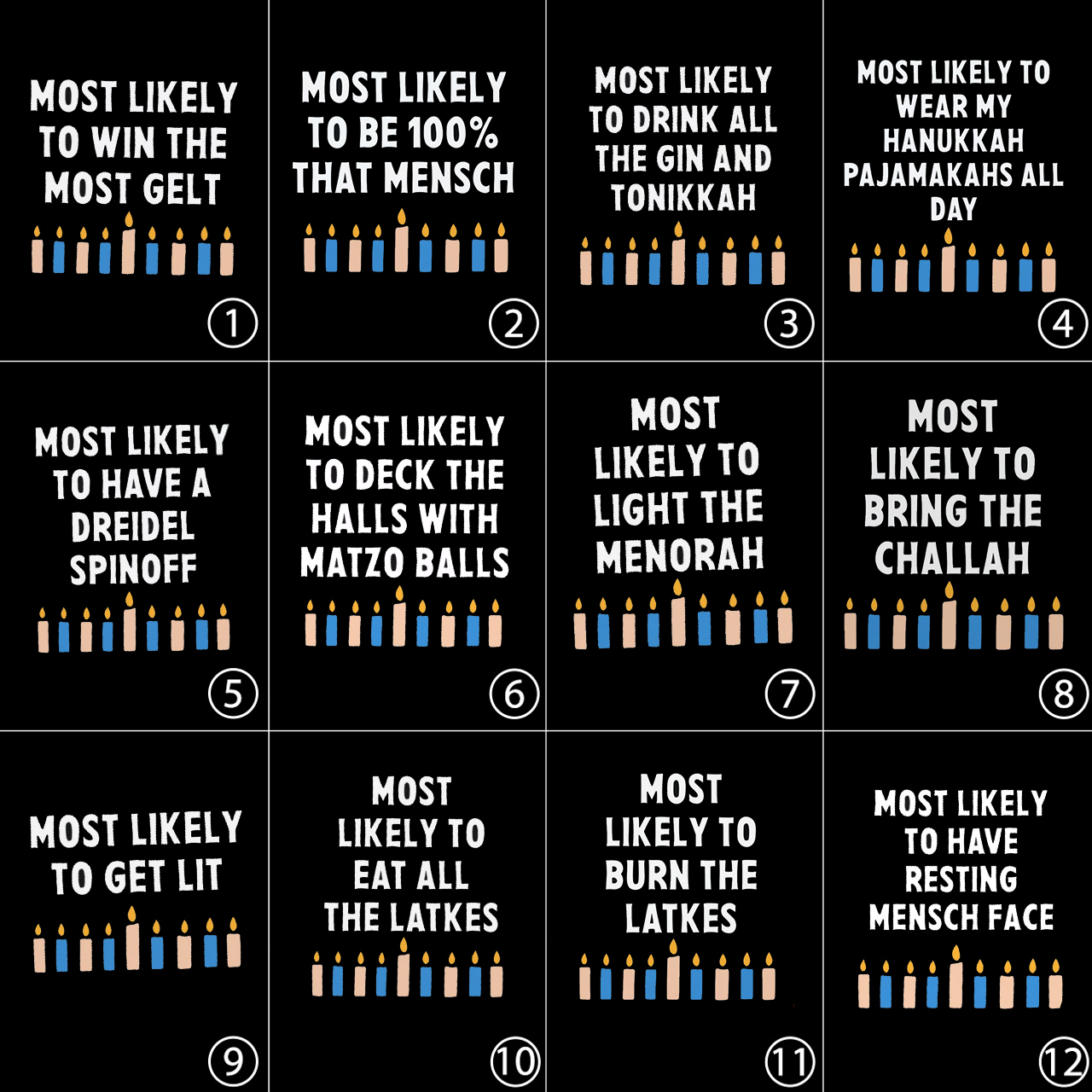 Most Likely 12 Designs Hanukkah Family Matching Shirt