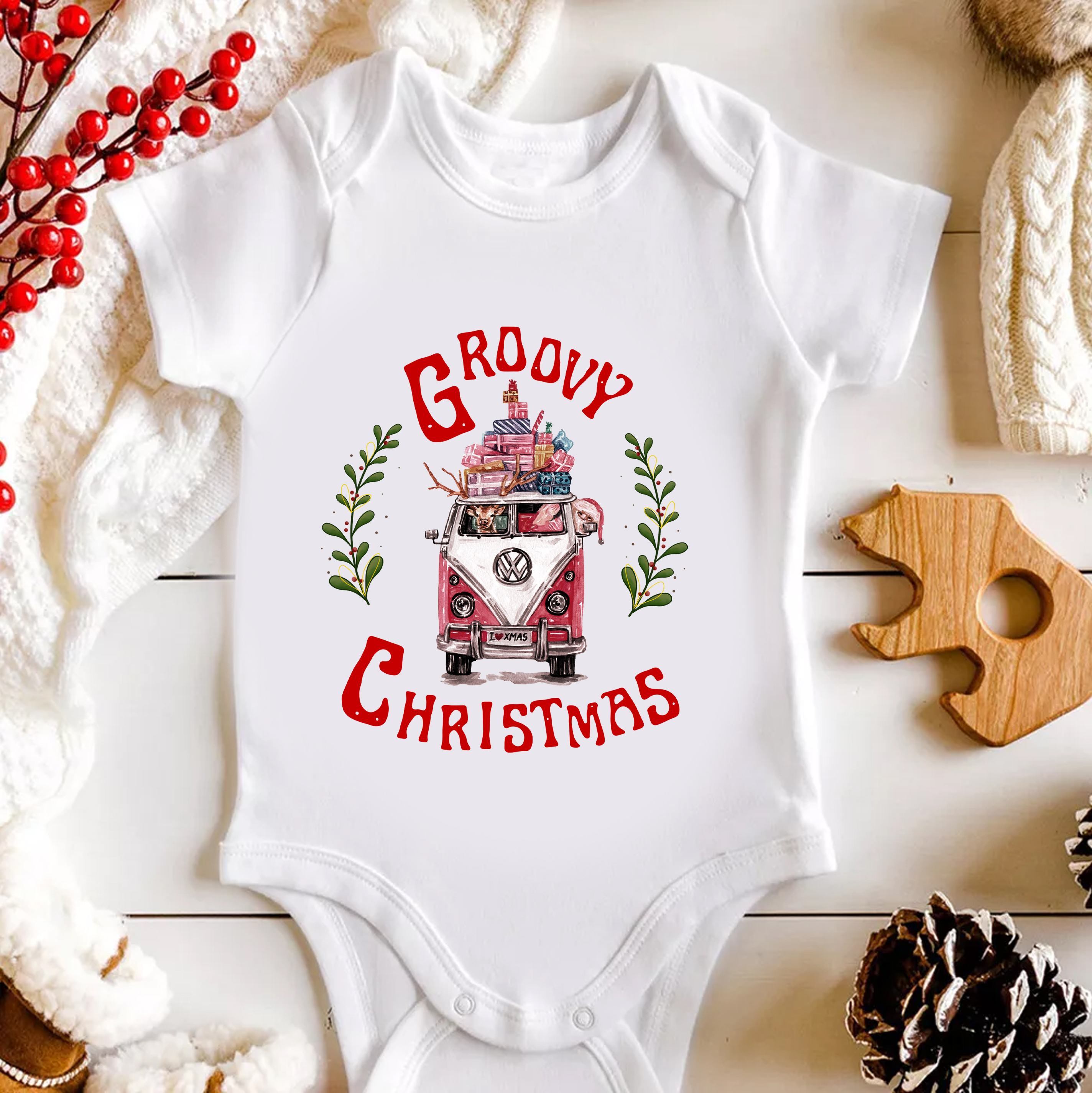 Groovy Christmas Baby Bodysuit