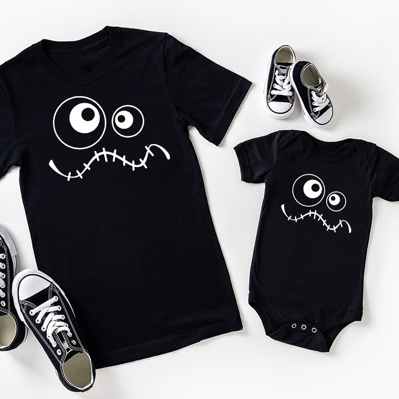 Funny Face Halloween Family Matching Shirt 