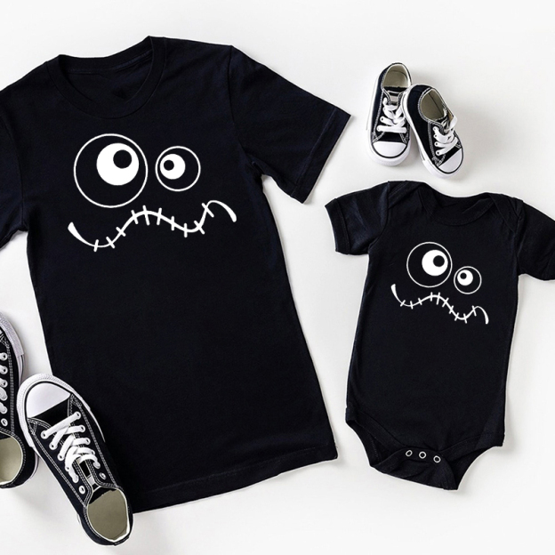 Funny Face Halloween Family Matching Shirt 