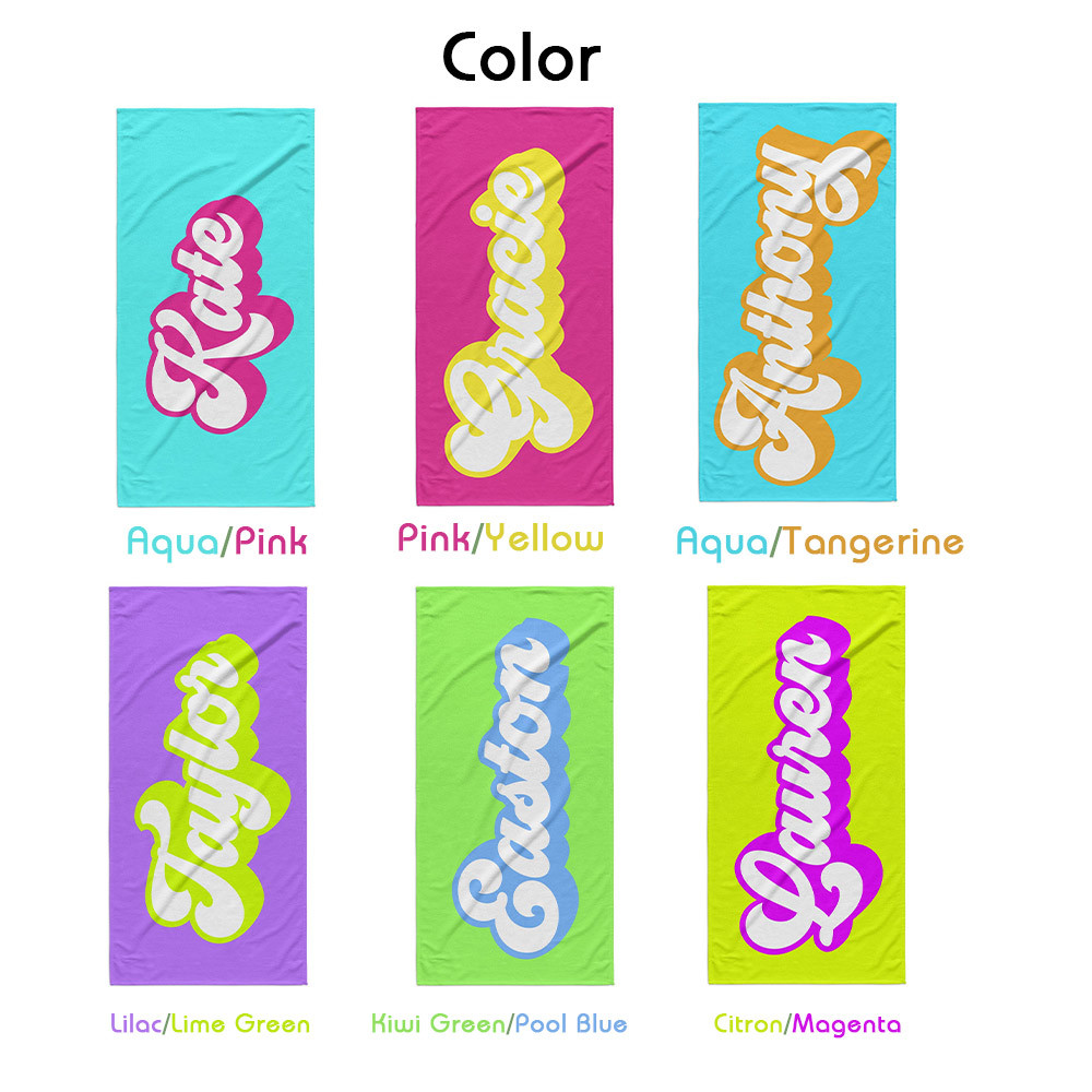 Personalized Name Vintage Family Beach Towel