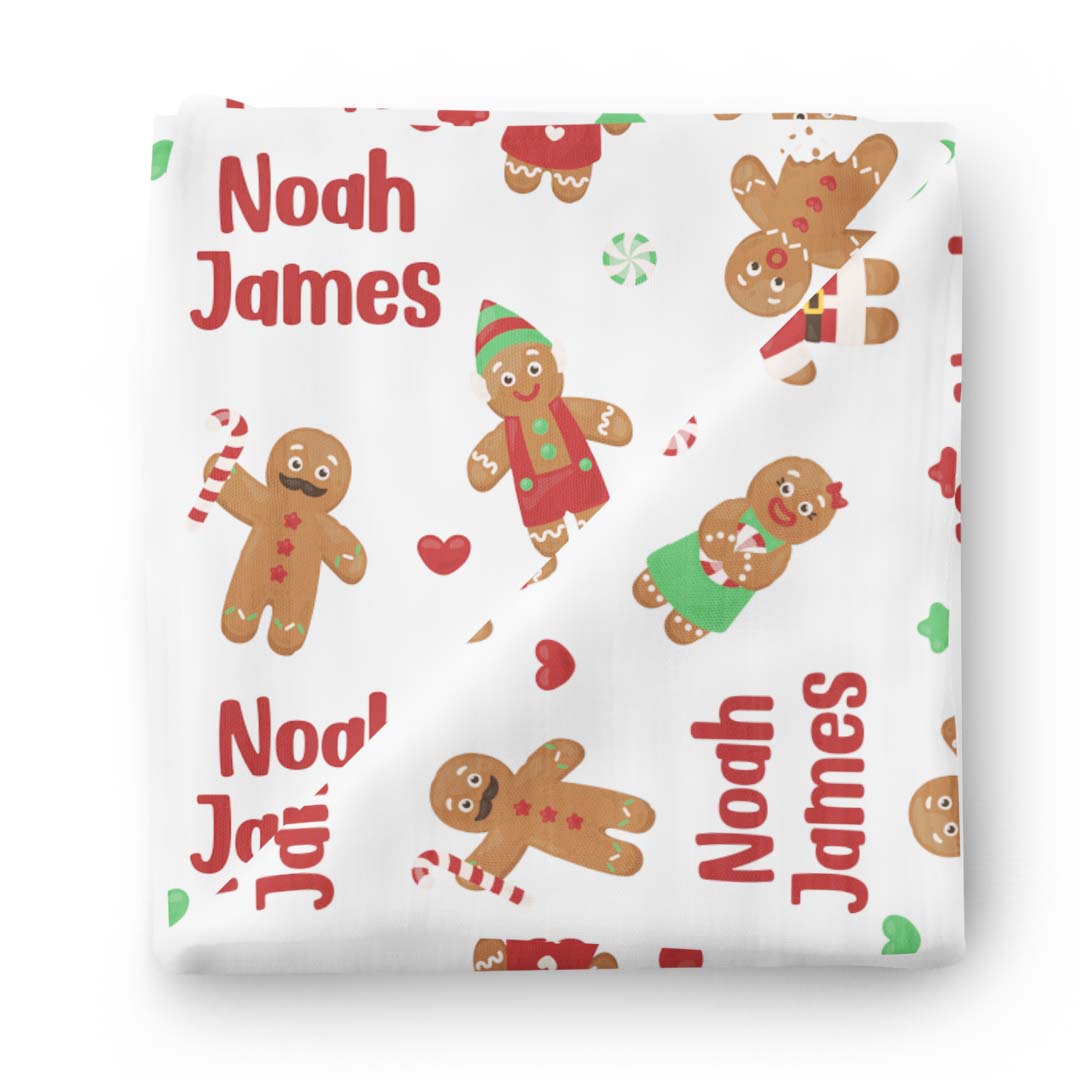 Personalized Christmas Cookie Cute Flannel Blanket
