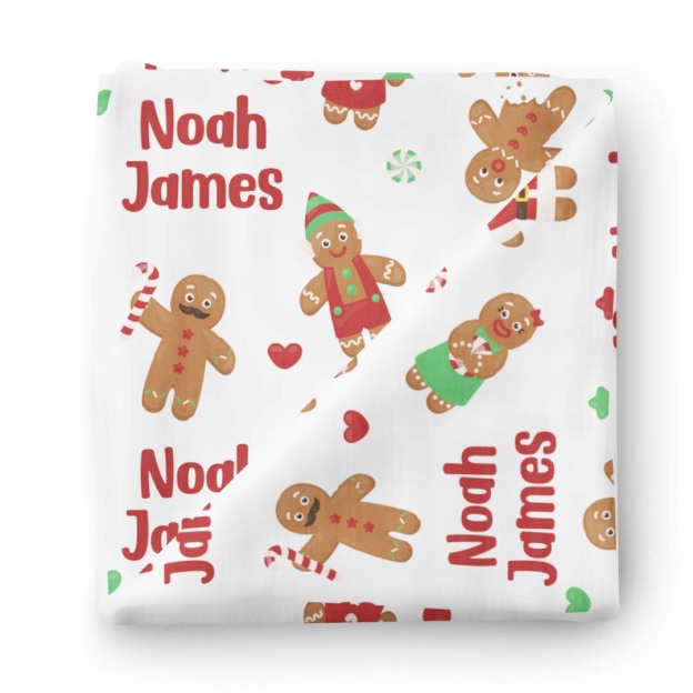 Personalized Christmas Cookie Cute Flannel Blanket