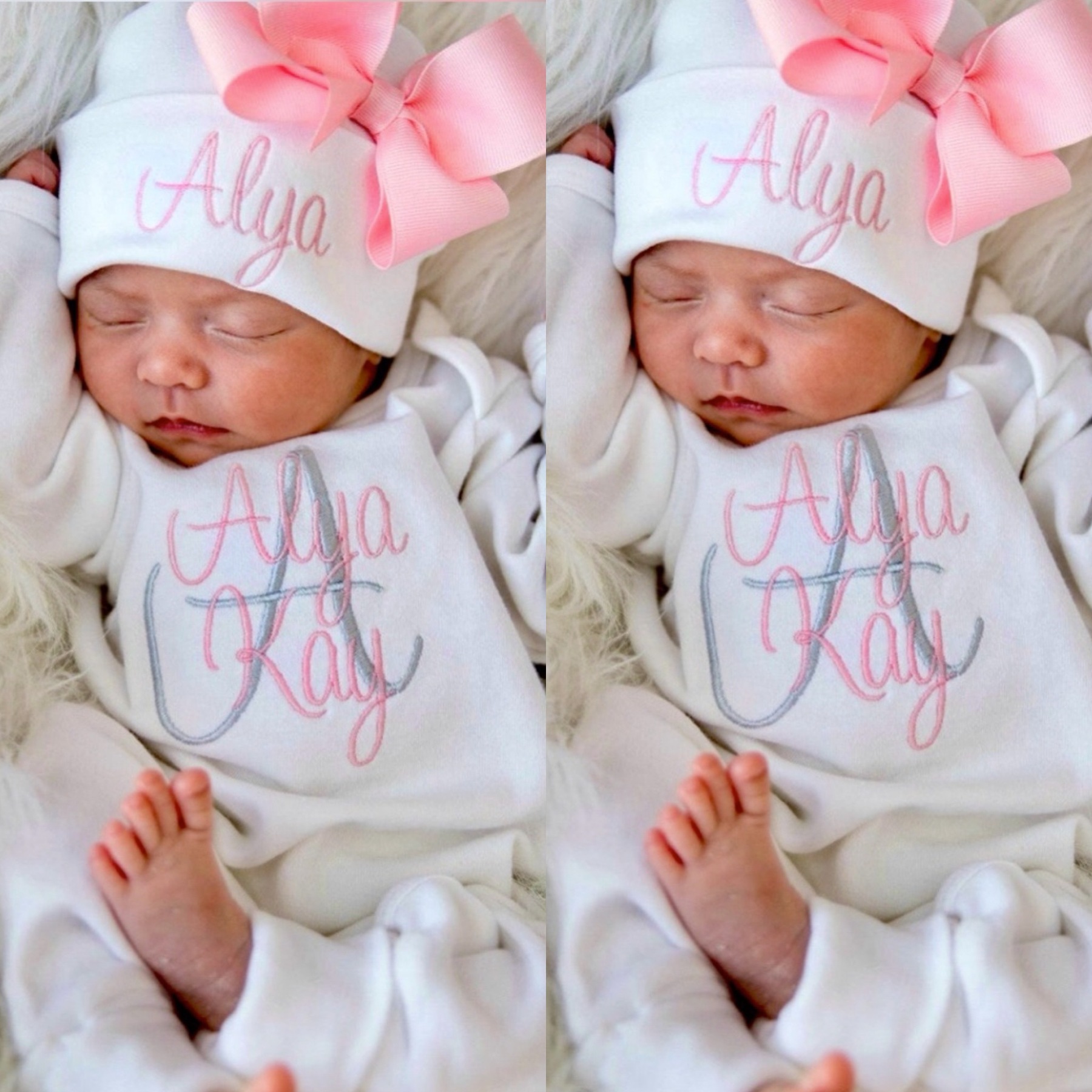 Personalized Baby Girl Bow-Knot Rompers