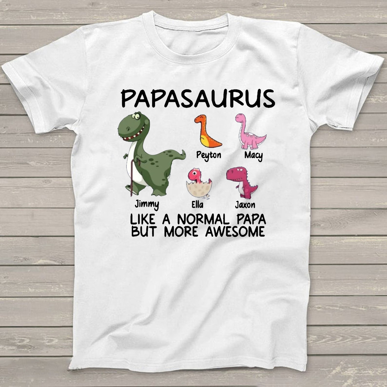 Papasaurus Grandpa Shirt Personalized With Name