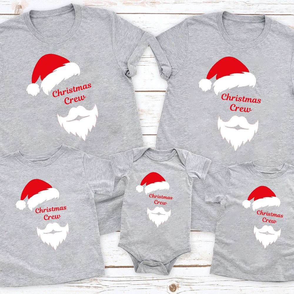 Merry Christmas Hat & Bearded Family Matching Shirt