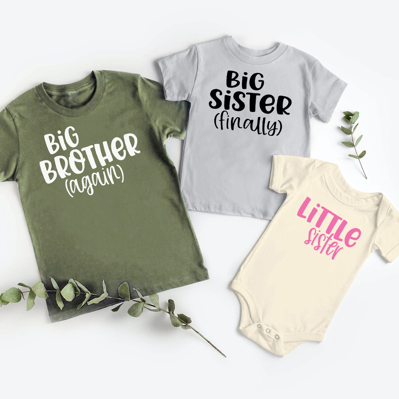 Pregnancy Announcement Personalized Siblings Family Matching Shirt