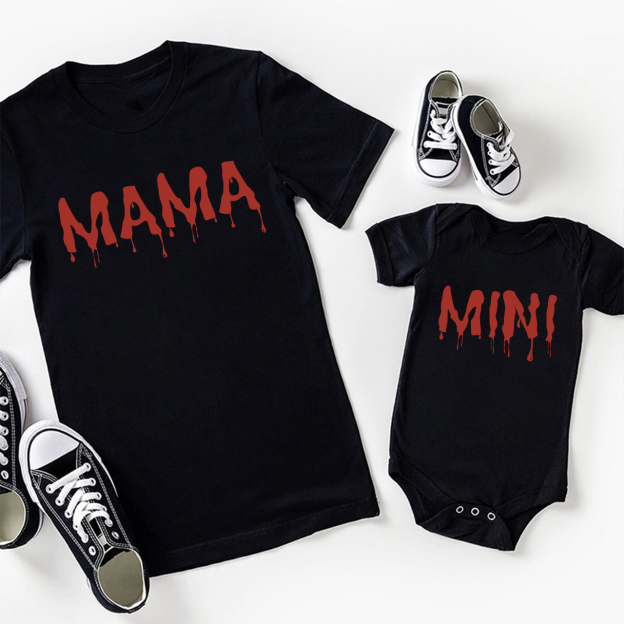 Halloween Blood Flow Mama Mini Mom&Me Matching Shirt