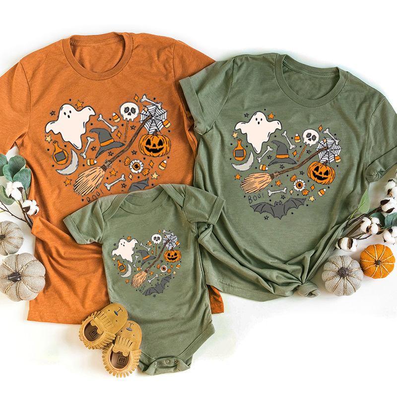 Happy Halloween Heart Doodles Shirt For Family