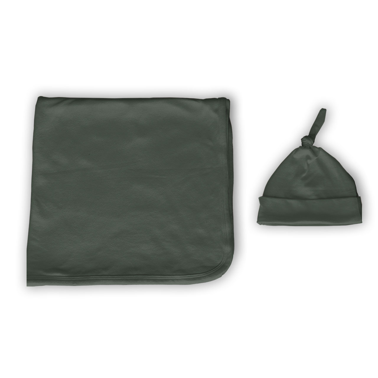 Deep Forest Green Hospital Swaddle&Hat Set SaleBeepumpkin™