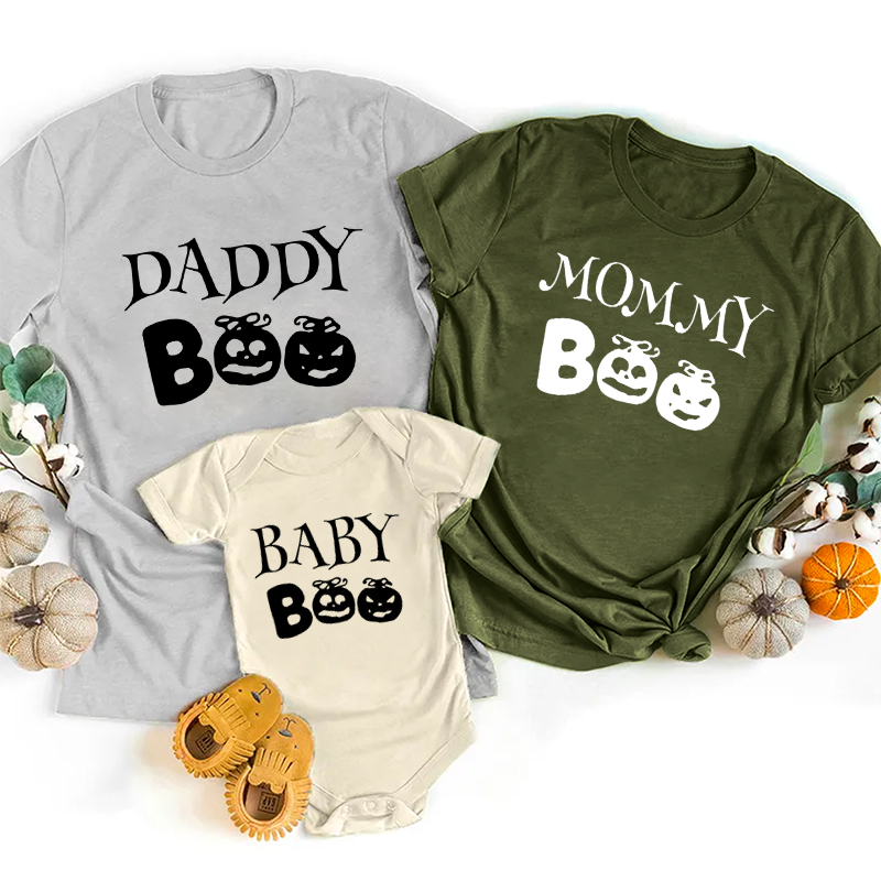 Personalized Halloween Pumpkin Boo Shirt For Family