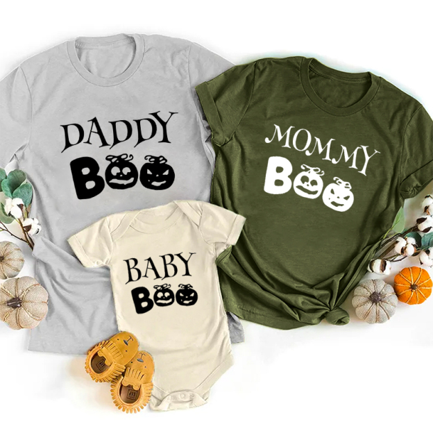 Personalized Halloween Pumpkin Boo Shirt For Family