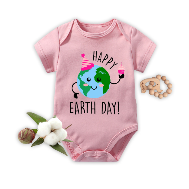 Happy Earth Day With Cake Bodysuit For Baby