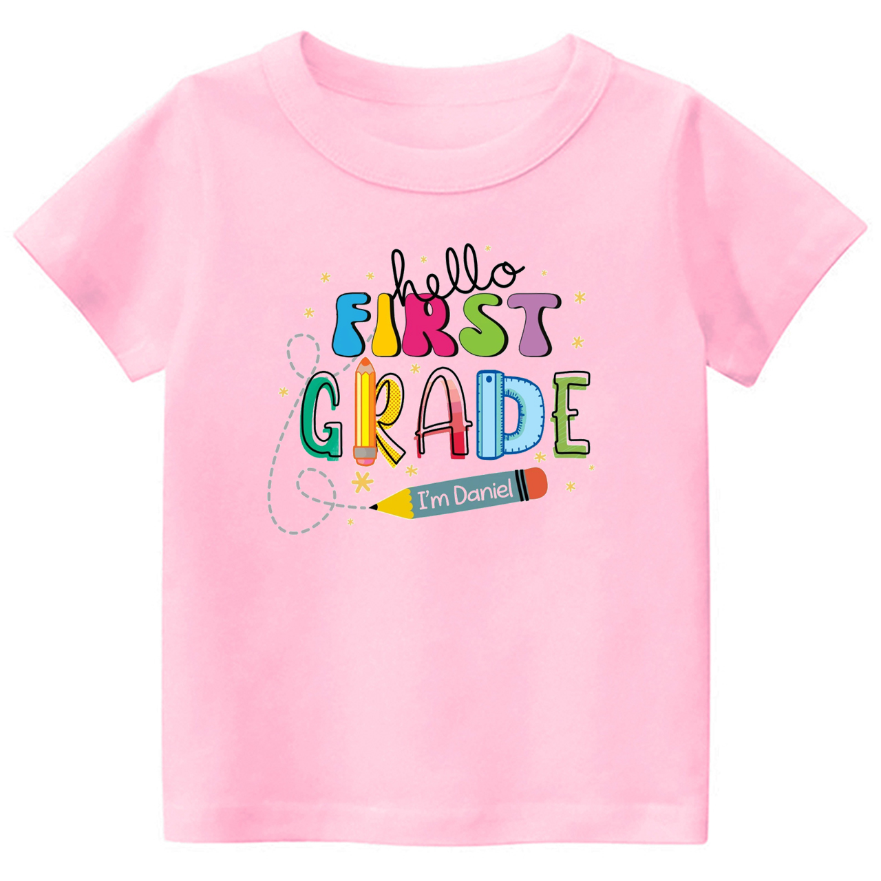 Hello First Grade I'm XXX Back To School Kids Shirt