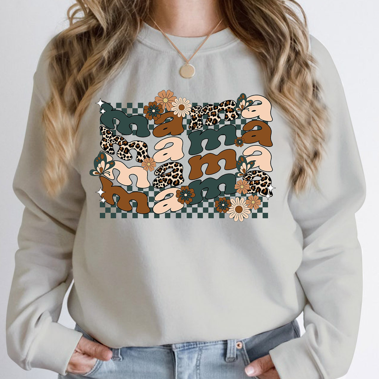 Wave Mama Retro Flower Sweatshirt