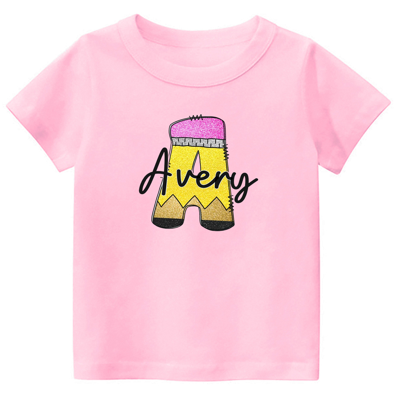 Monogram Pencil Back To School Kids Shirt