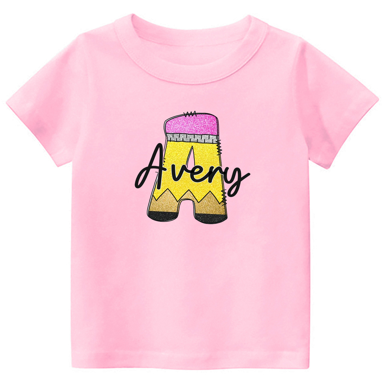 Monogram Pencil Back To School Kids Shirt