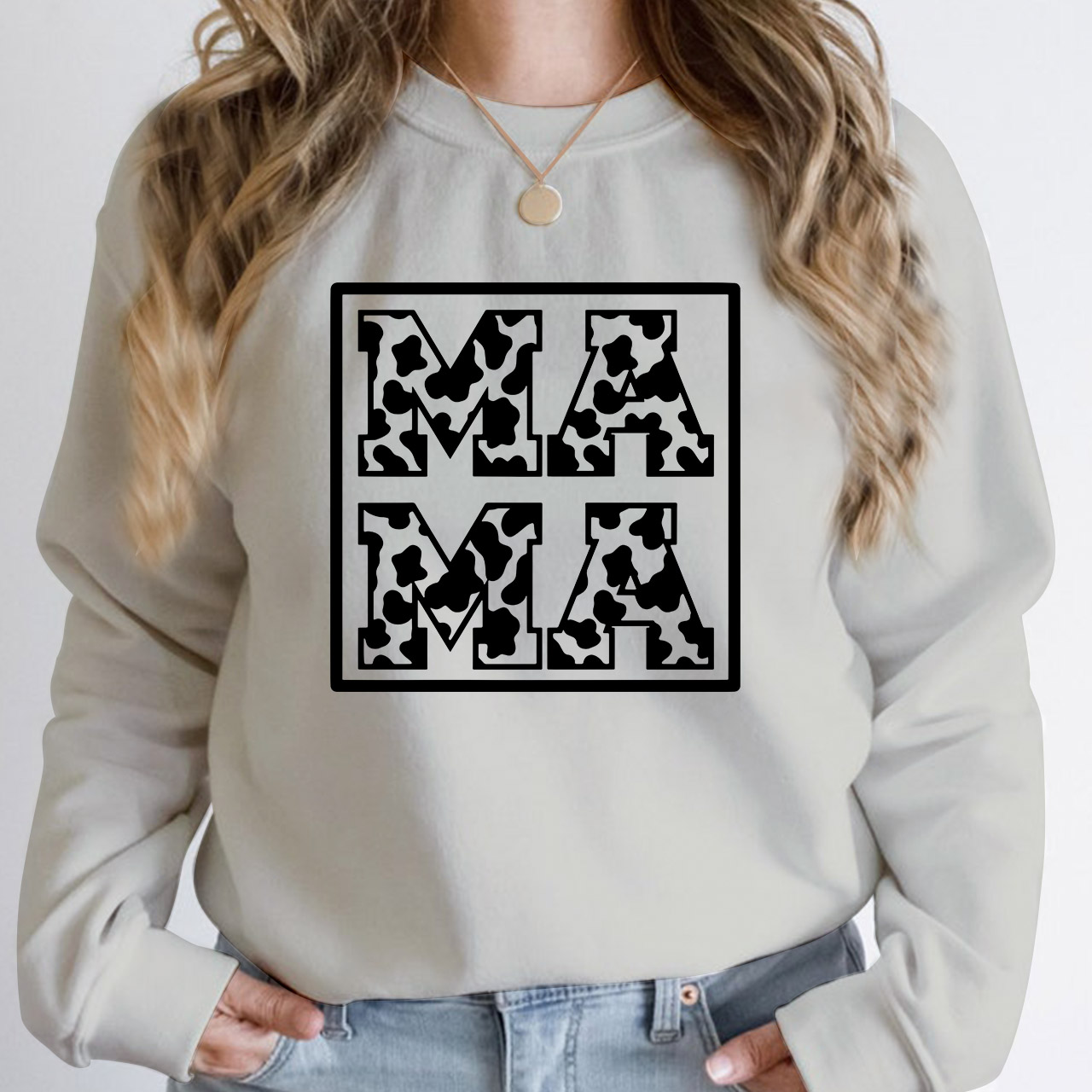 Mama Cow Print Sweatshirt Sale Beepumpkin