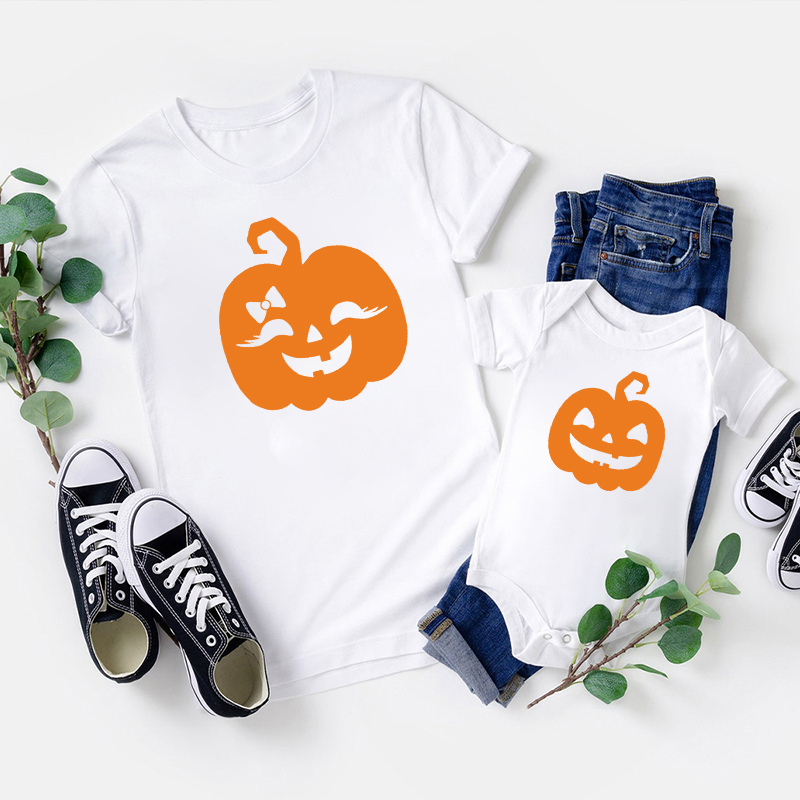 Halloween Pumpkin Face Family Matching Shirts