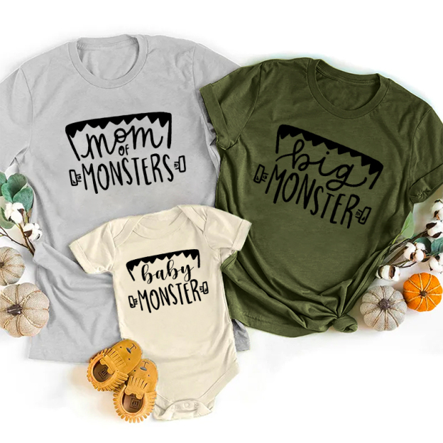 Halloween Jagged Monsters Family Matching T-Shirts