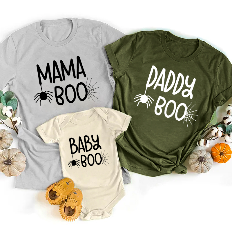 Halloween Family Spider Web Boo Matching T-Shirts