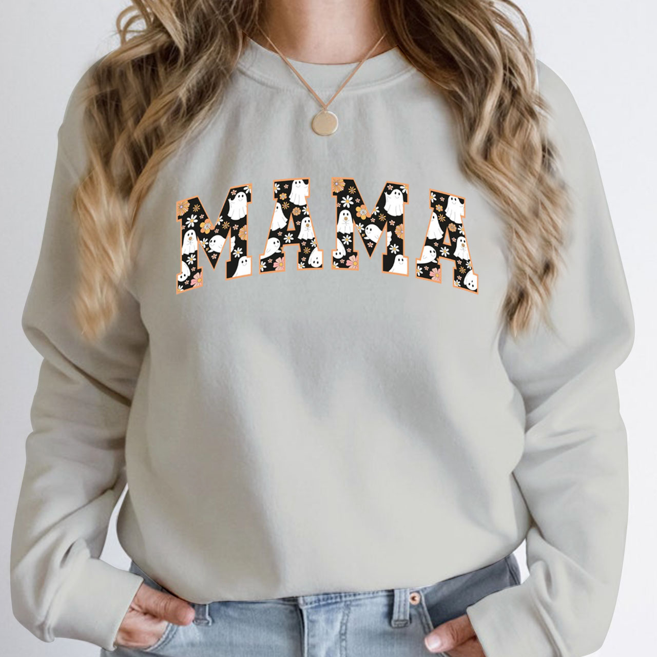 MAMA Funny Ghost Halloween Gift Sweatshirt