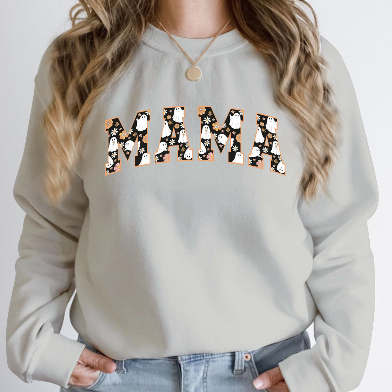 MAMA Funny Ghost Halloween Gift Sweatshirt