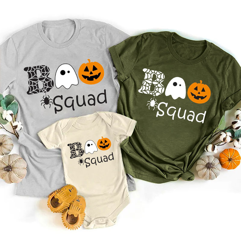 Boo Ghost Squad Halloween Party Family Matching T-Shirts