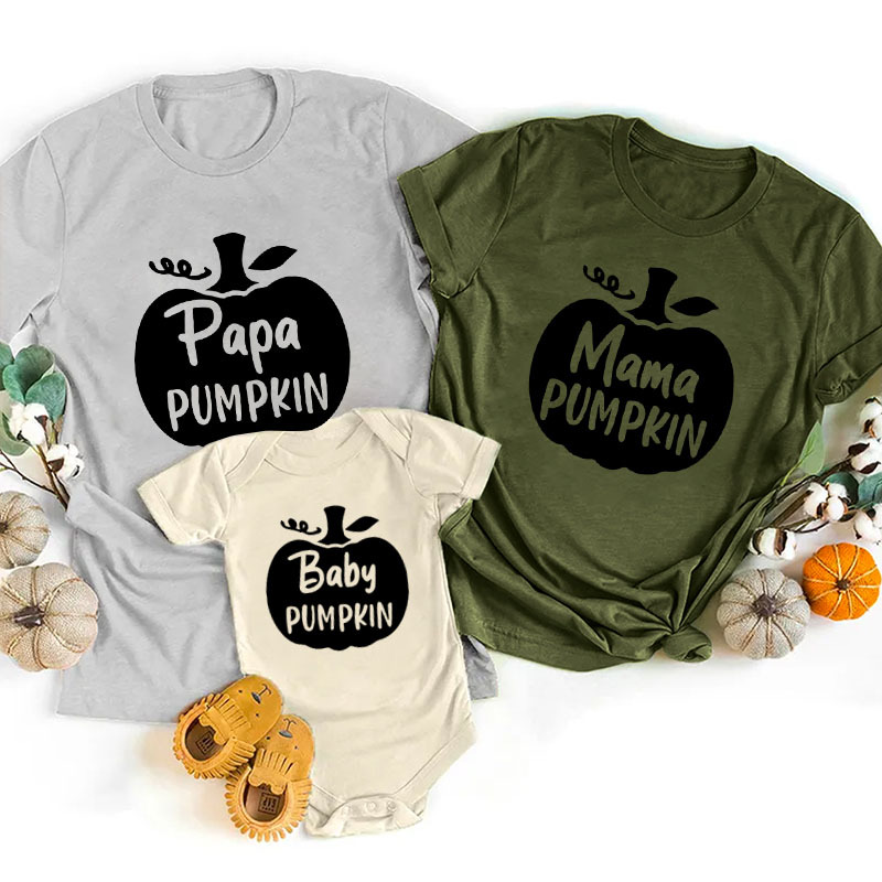 Halloween Family Personalize Pumpkin Family Matching T-Shirts