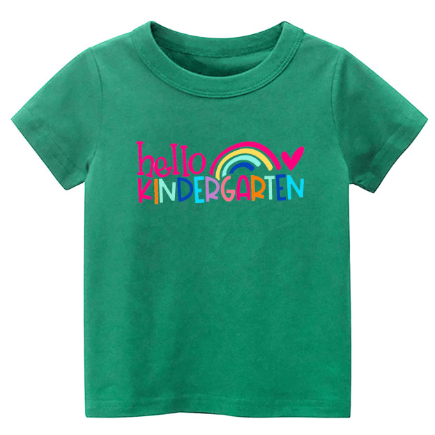 Hello Kindergarten Colorful Rainbow Shirt