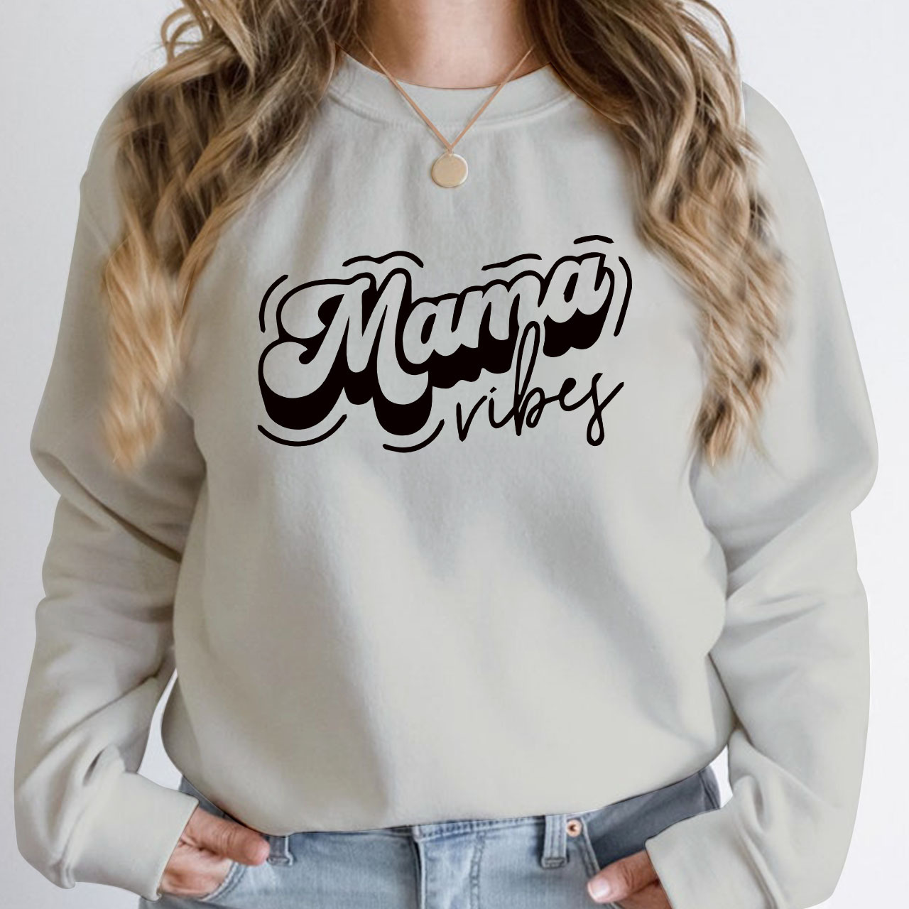 Mama Vibes Sweatshirt For Mom
