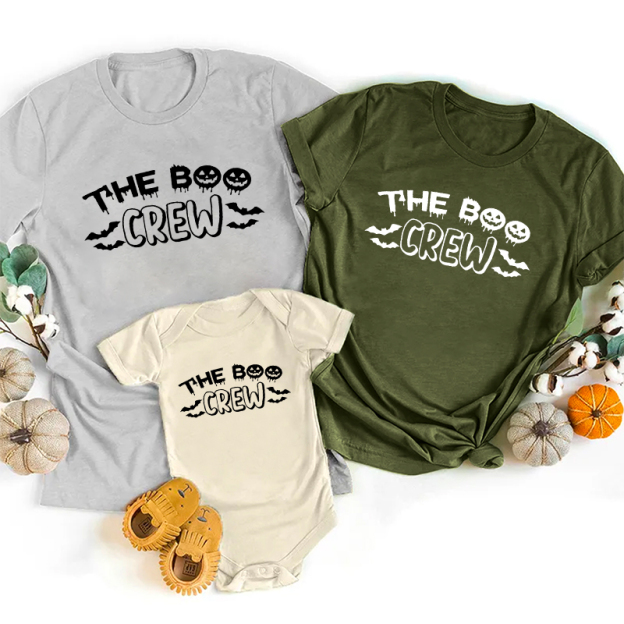 Halloween The Pumpkin Boo Crew Bat Family Matching T-Shirts