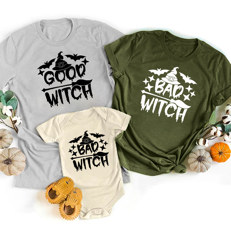 Halloween Good & Bad Witch Matching Family Shirt
